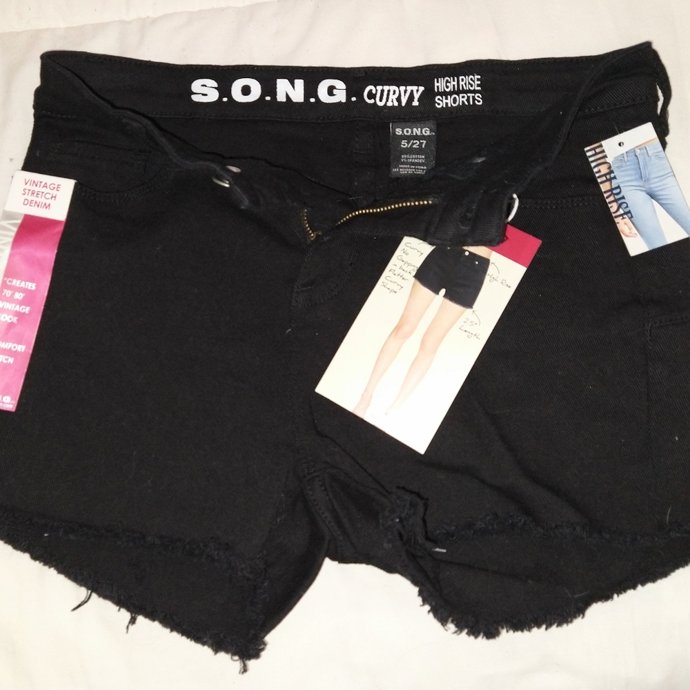 High Rise Short Jean shorts black